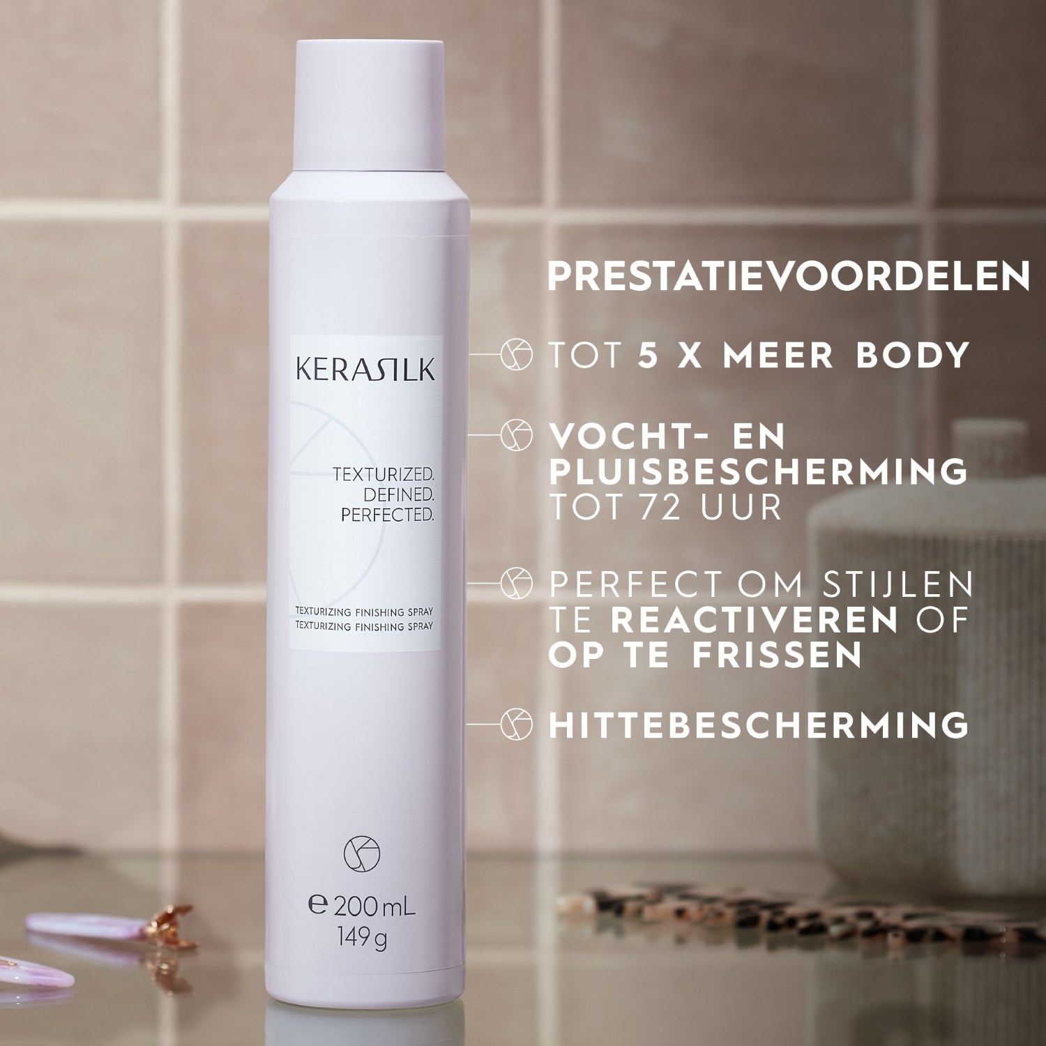 KERASILK Teksturējošais matu lakas apdares sprejs - 75 ml