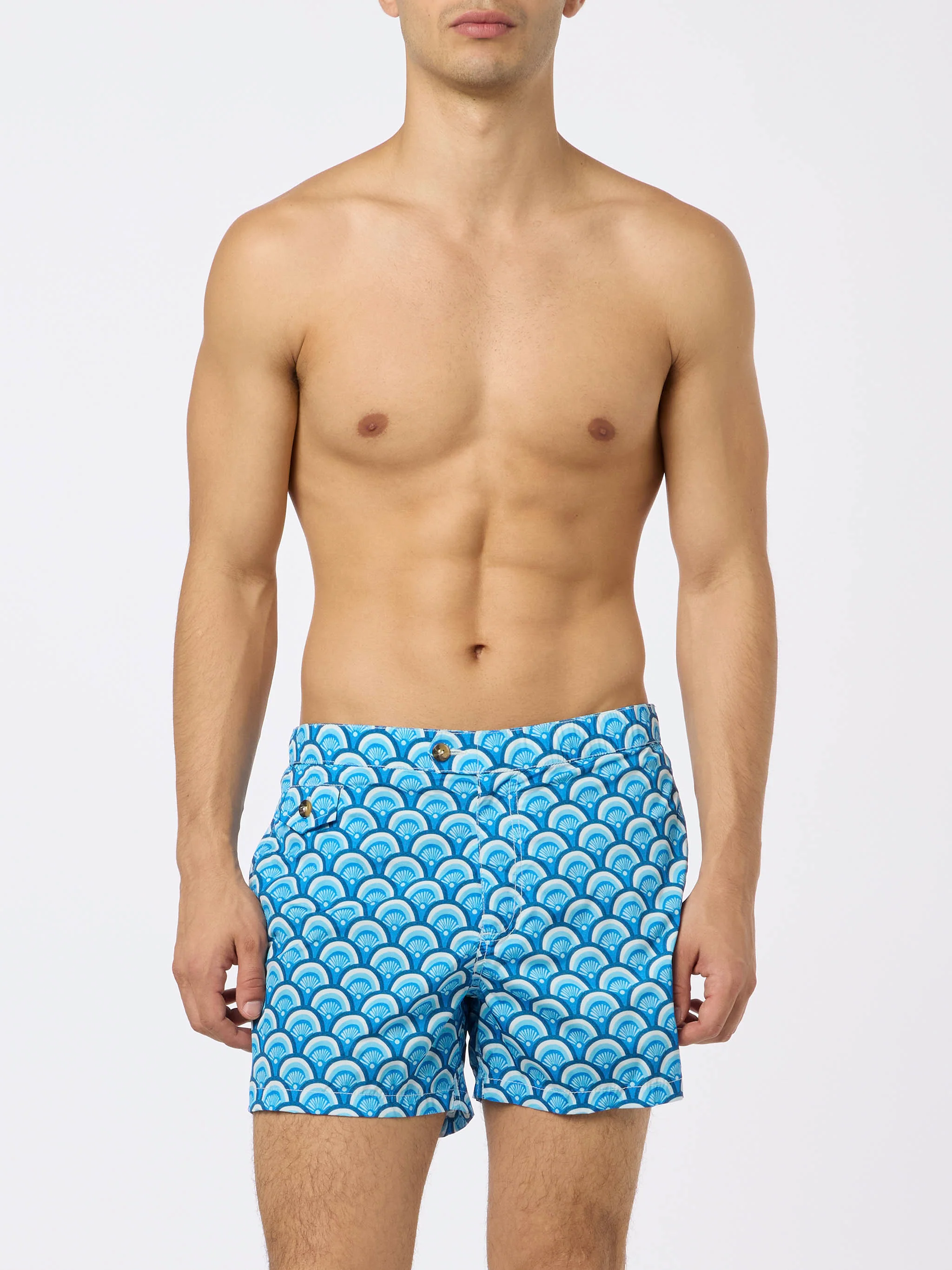 Maillot de bain court à imprimé majolique