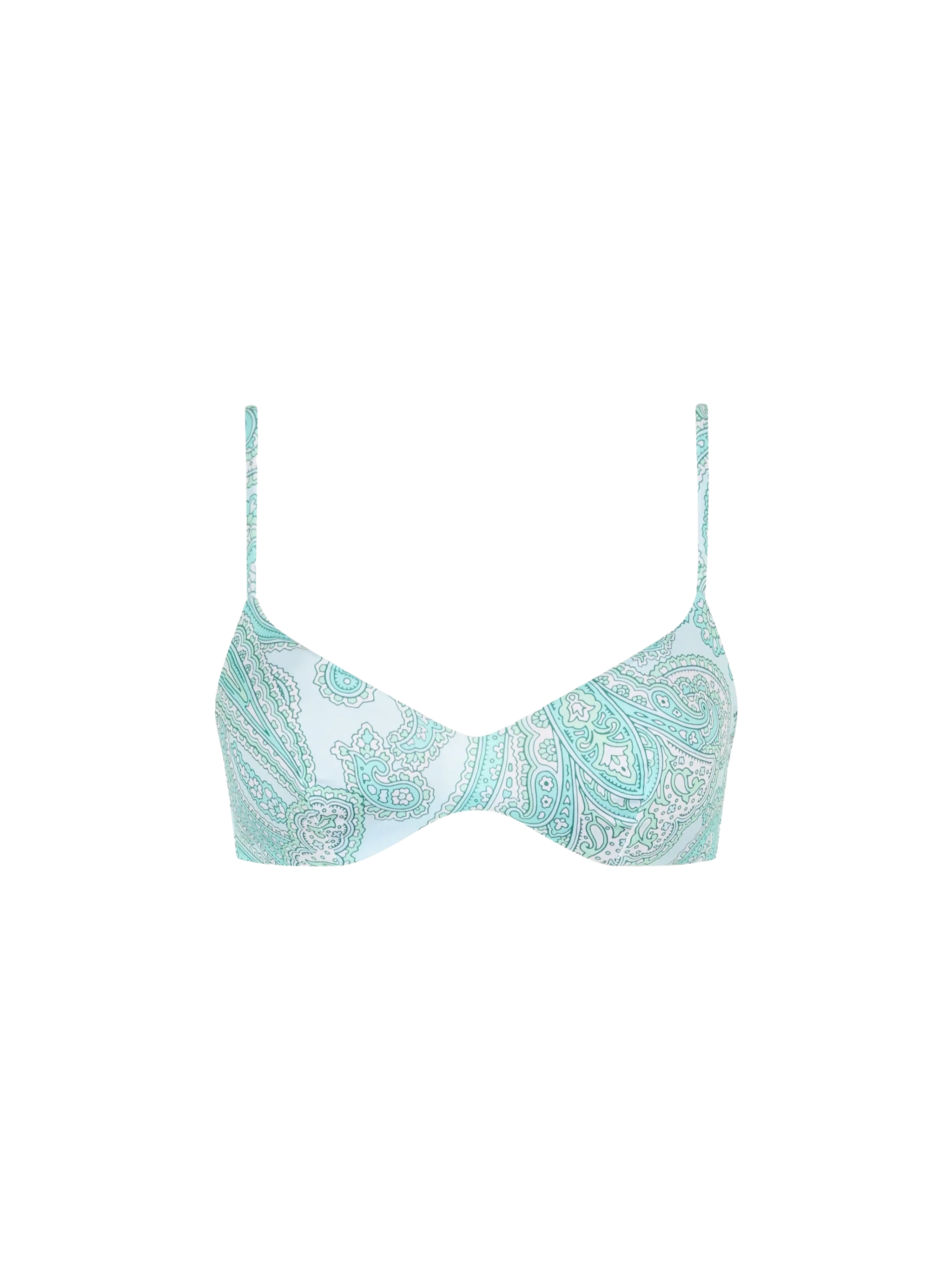 Dames bralette met paisleyprint en ronde hals, strandtop mei