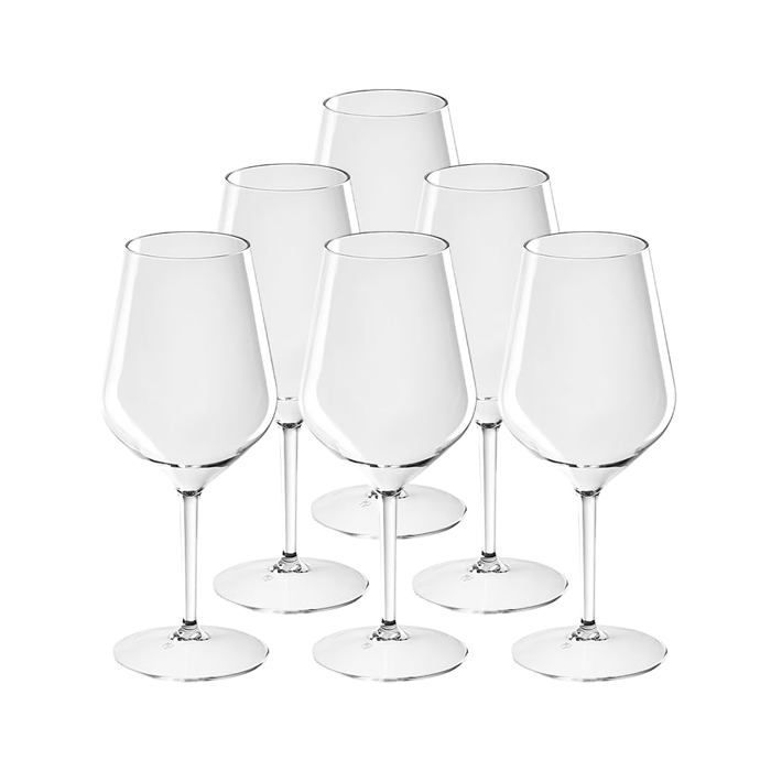 Verre à Vin Wine Cocktail INCASSABLE 47cl Transparent - Lot de 6 - Verre Incassable en TRITAN, Réutilisable 35Transparent