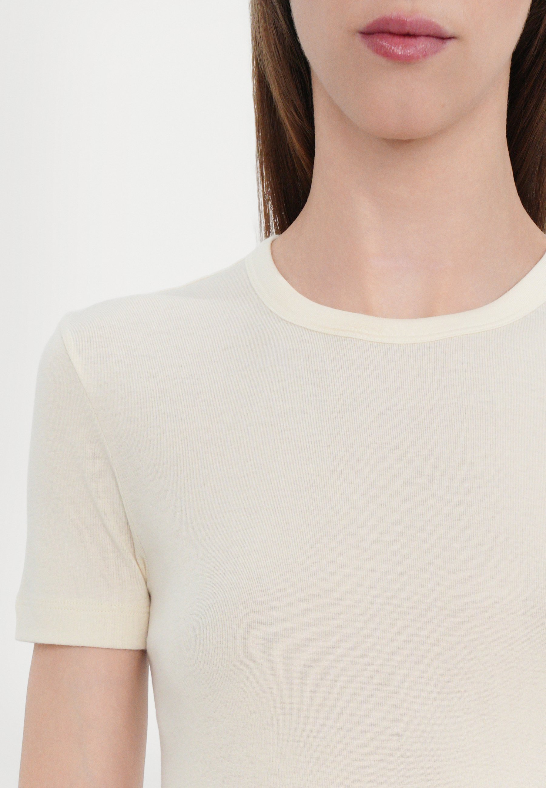 Helmut Lang SHRUNKEN TEE - Basic T-Shirt - weiß