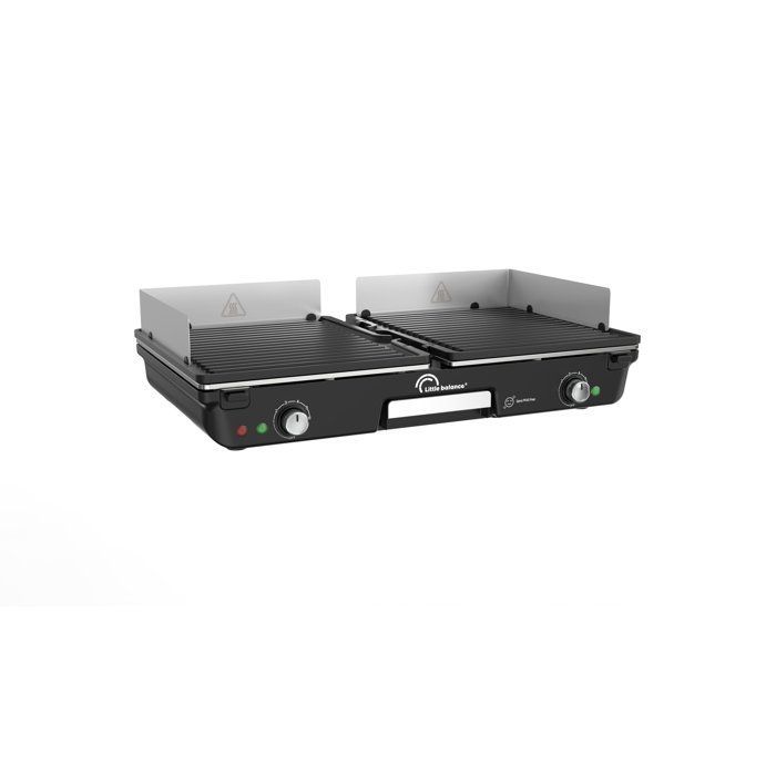 Plancha eléctrica - LITTLE BALANCE - Doble 2000 Nopifas - 2000 W - 2 zonas de cocción independientes - Libre de PFAS - Negra