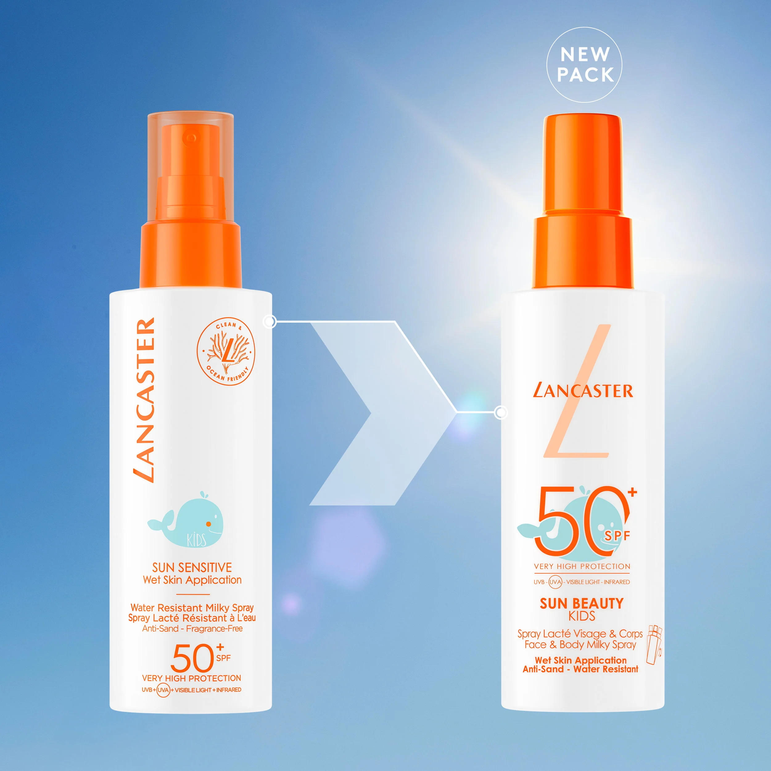 Sun For Kids Kids Water Resistant Milky Spray SPF50+ - Crema Solare Bambini, Latte solare corpo alta prot., Prodotti per Bambini