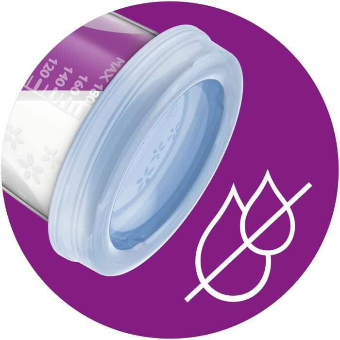 Aufbewahrungsbehälter - PHILIPS AVENT - Muttermilch - 10 Behälter à 180 ml + 2 Adapter