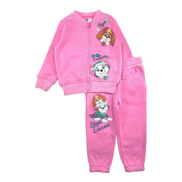 Paw Patrol Stella Everest Girls' Jogging Suit – Warm Fleece Set, Pink, Ages 2-8