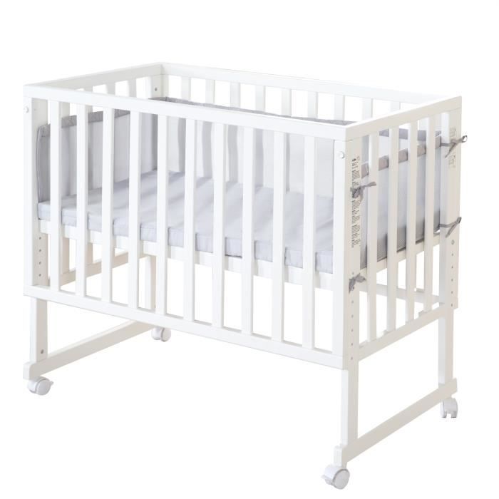 Berceau Cododo ROBA Style 3 en 1 avec barrière + matelas et tour de lit - Blanc