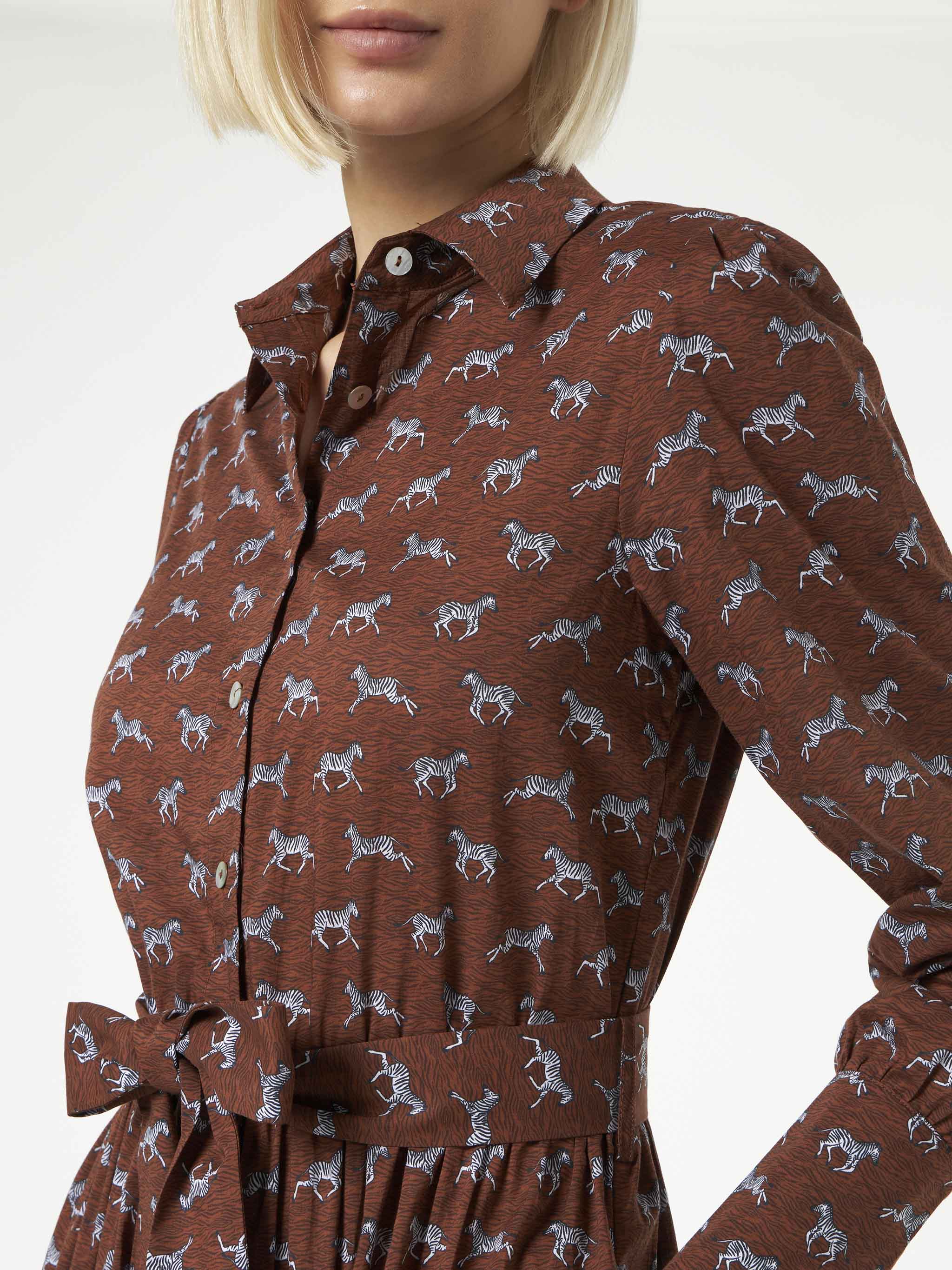 Lange damesjurk met zebraprint