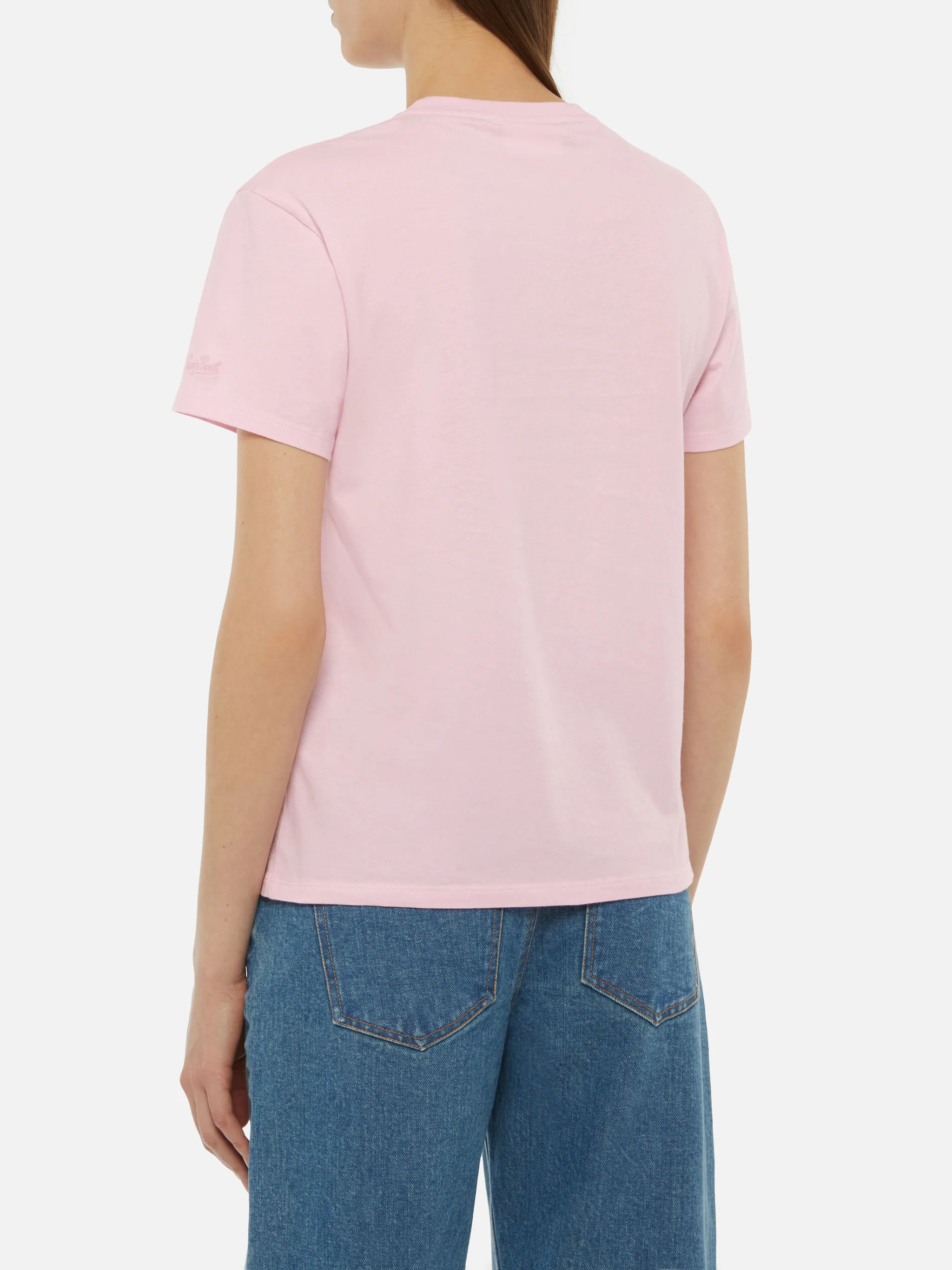 Emilie katoenen T-shirt met Mare Male-borduurwerk
