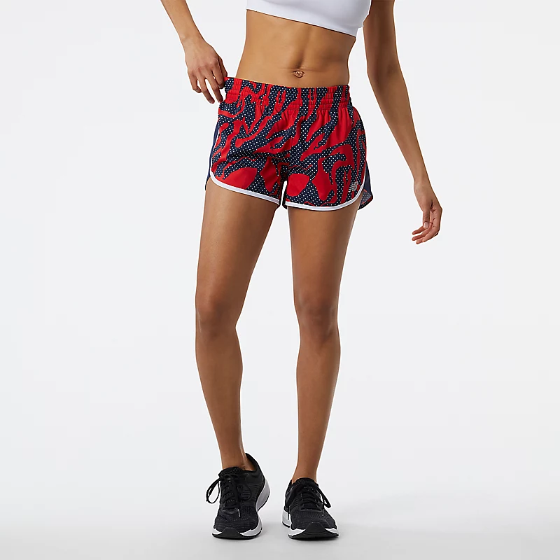 Short imprimé pour femme, coupe 2,5 pouces - Rouge vif