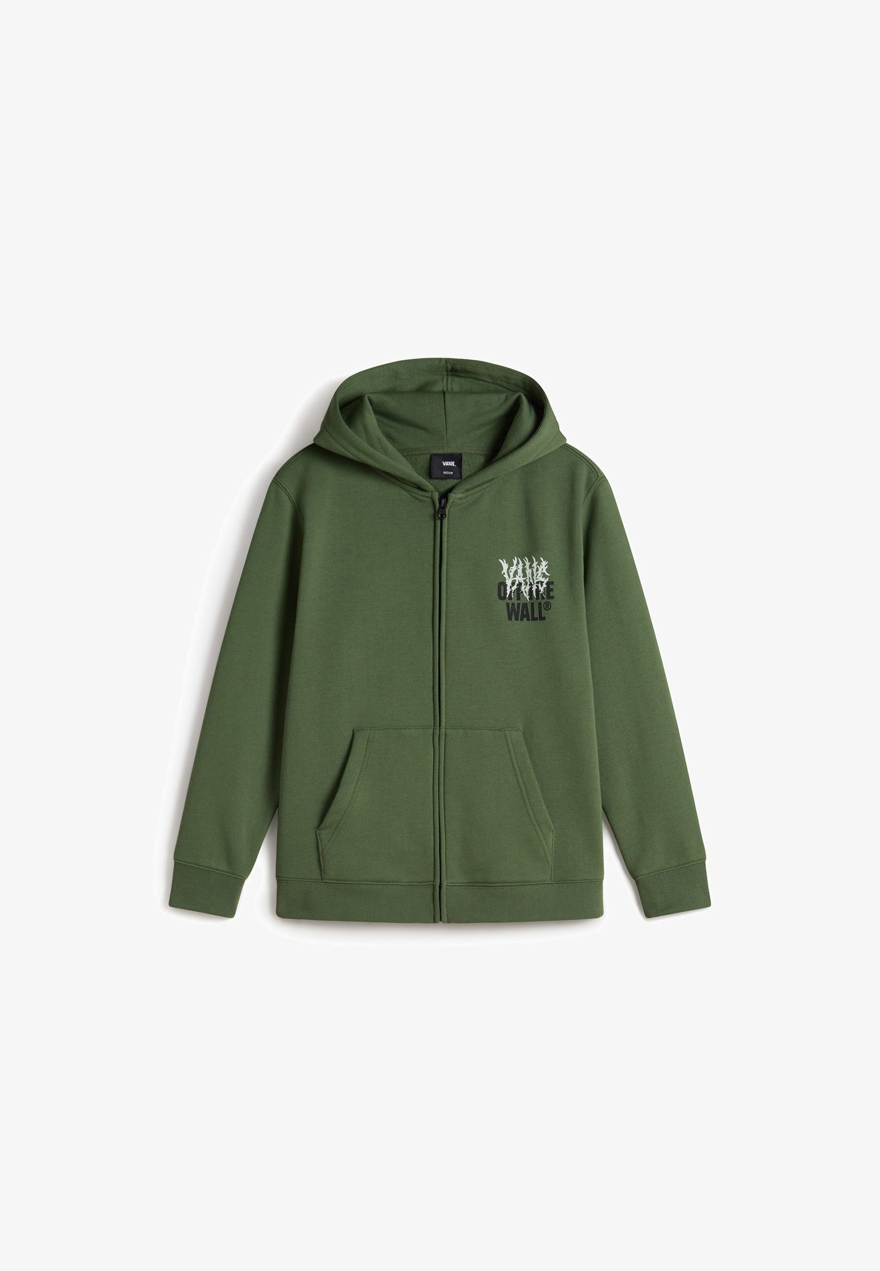 Vans WALL - Felpa con zip - verde oliva scuro