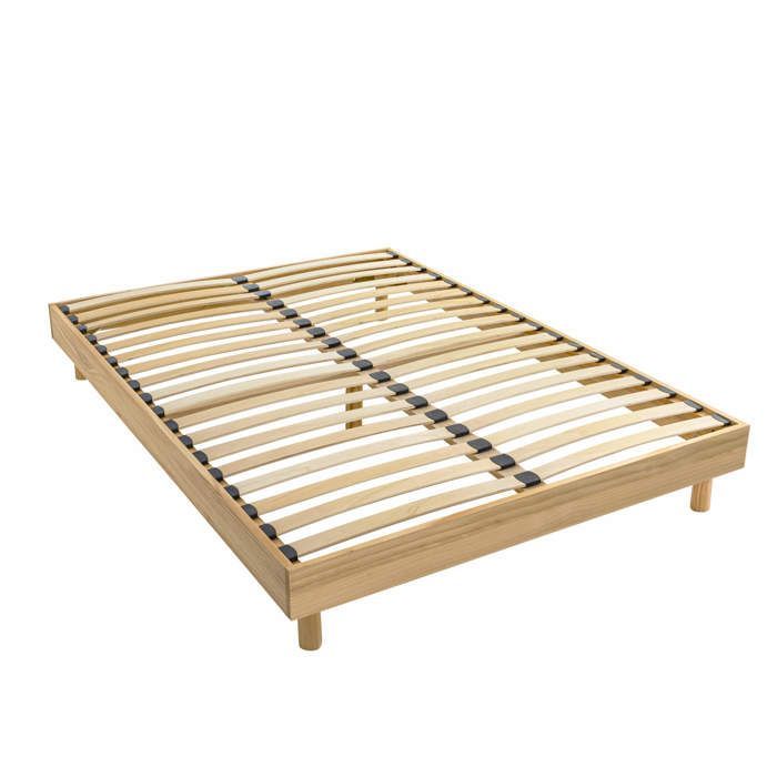 Massief houten bedbodemset 140x190 - Licht hout - Terre de Nuit