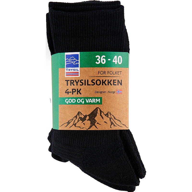 Trysil Trysil strumpor 4-pack storlek 36/40 svarta