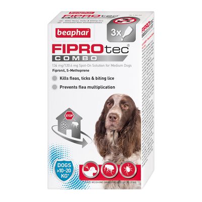 beaphar FIPROtec® COMBO spot-on proti blechám a klíšťatům pro psy - M (10-20 kg)