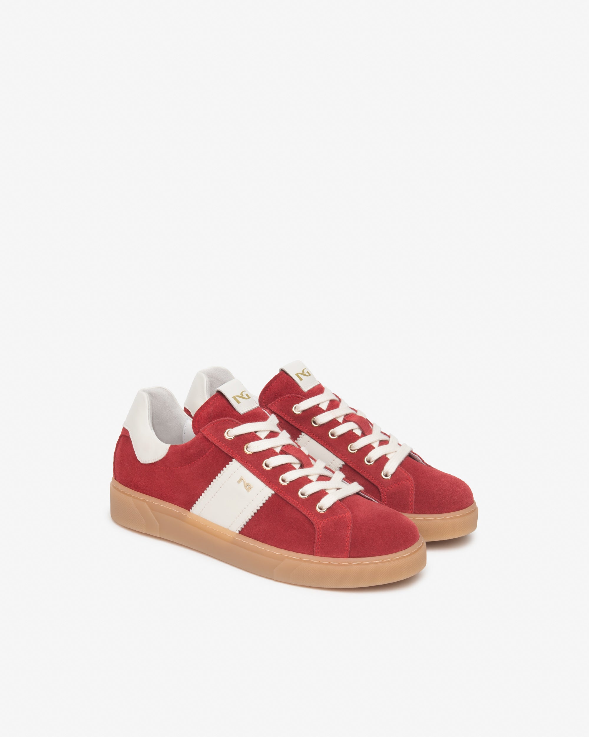  Damen-Sneaker aus Wildleder und Leder