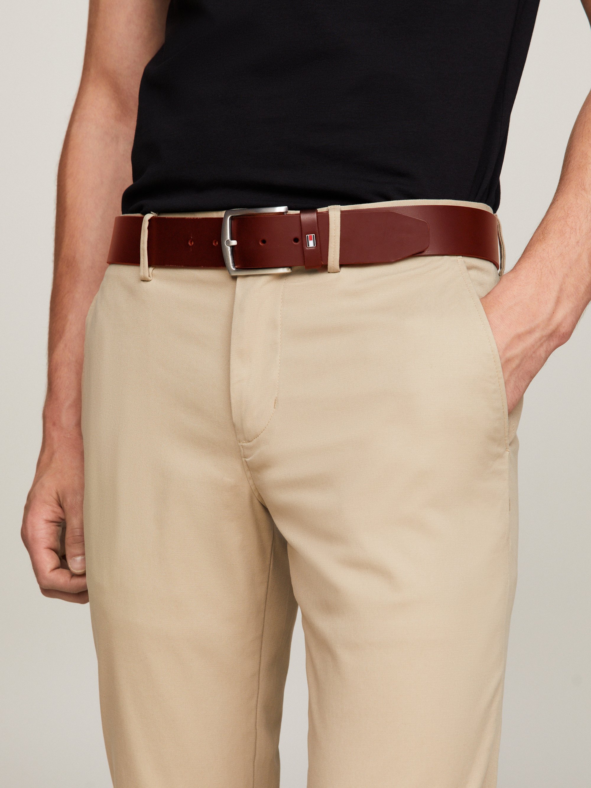 Tommy Hilfiger NEW DENTON - Ceinture business - marron foncé