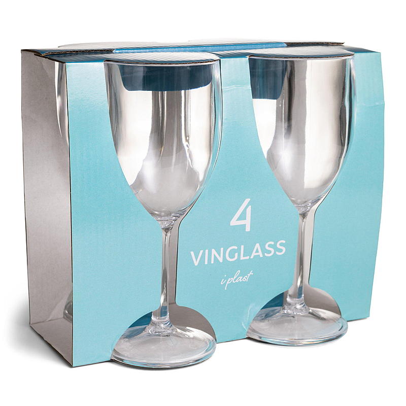 Cuisine vinglass 4-pakning klar plast