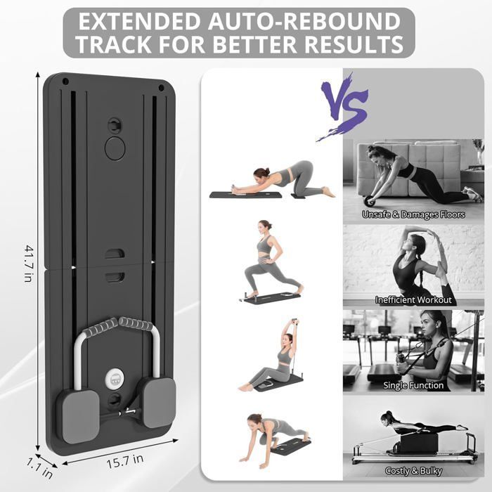 Pilates Reformer | Aparelho compacto e dobrável para exercícios abdominais e corporais em casa.