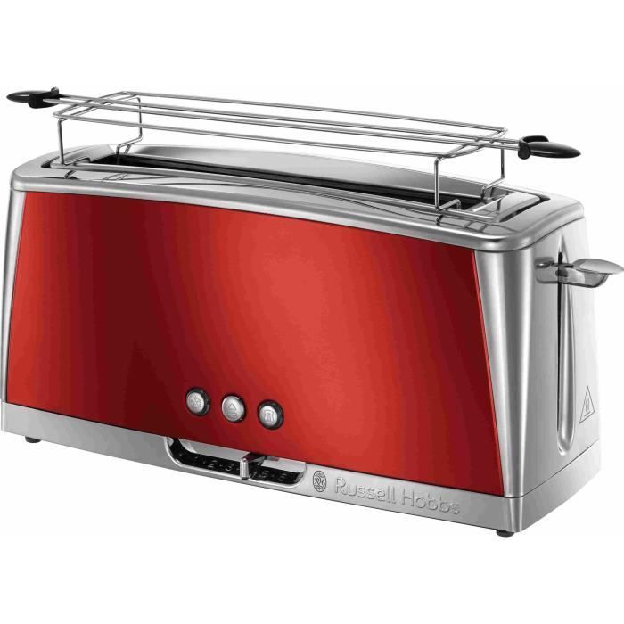 Toaster - RUSSELL HOBBS - Luna Solar Red - Long Slot - 1420 W - Reheat and Defrost Functions