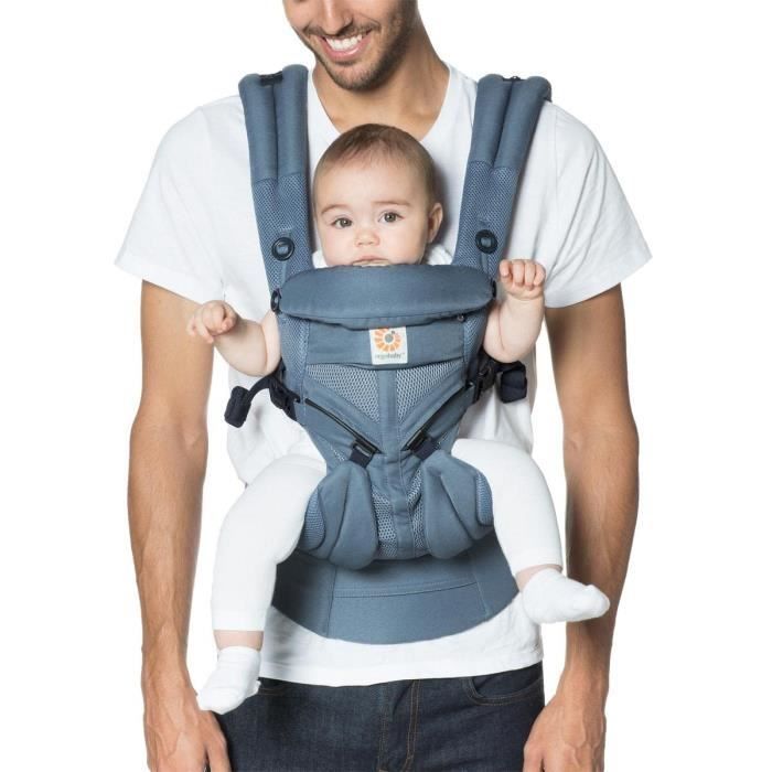 Ergobaby Ergonomic and Physiological Baby Carrier for Newborns, Omni 360 Cool Air Back and Front Carry, Oxford Blue