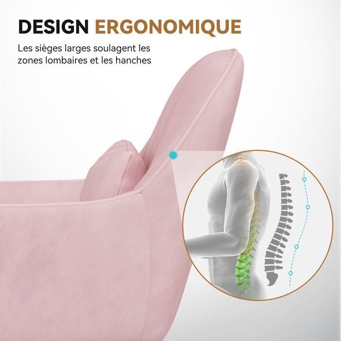 BatonY Office Chair with Armrests, Ergonomic Chair with Lumbar Support, Swivel Office Chair, Height Adjustable, Pink