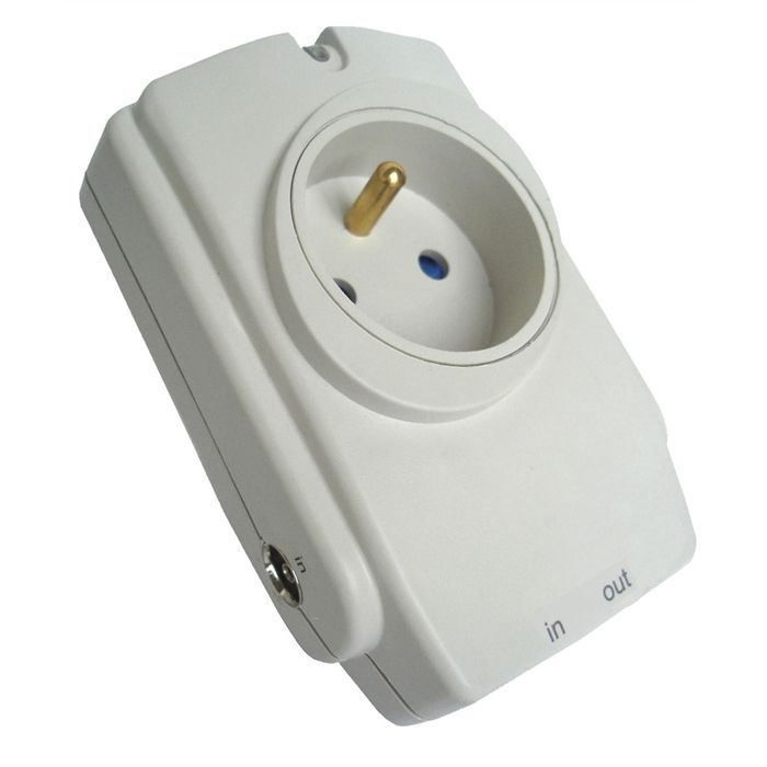 Bloque protector contra sobretensiones ZENITECH con 1 toma de corriente, protección para teléfono y TV - Protección completa 714J - Nivel de protección 6KV
