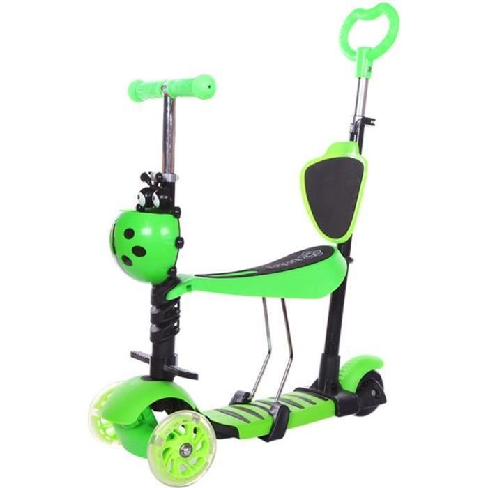 YOLEO 3-Wheel Scooter for Children - 5-in-1 Seat - Green - 60 kg - Leisure - L 57 x W 26 x H 16.5 cm
