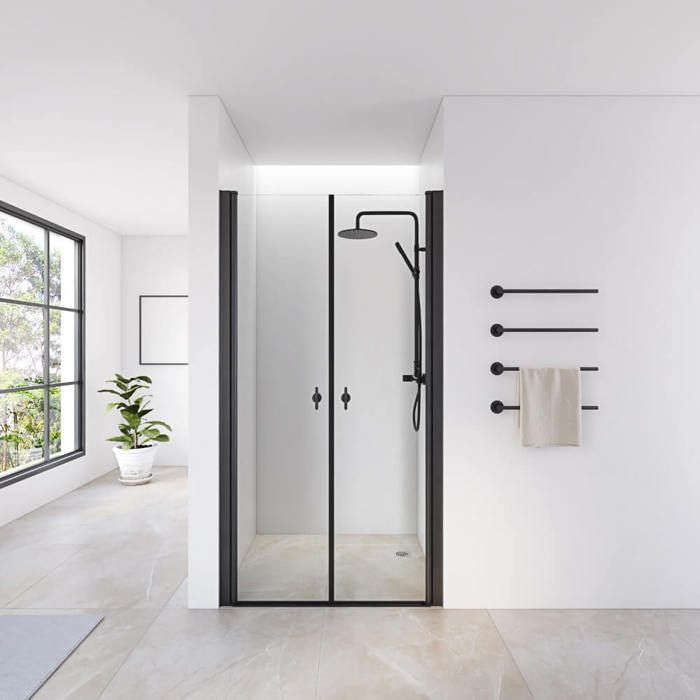 Porta de vidro articulada HOME DELUXE LAVEA - 80 x 195 cm - Preta