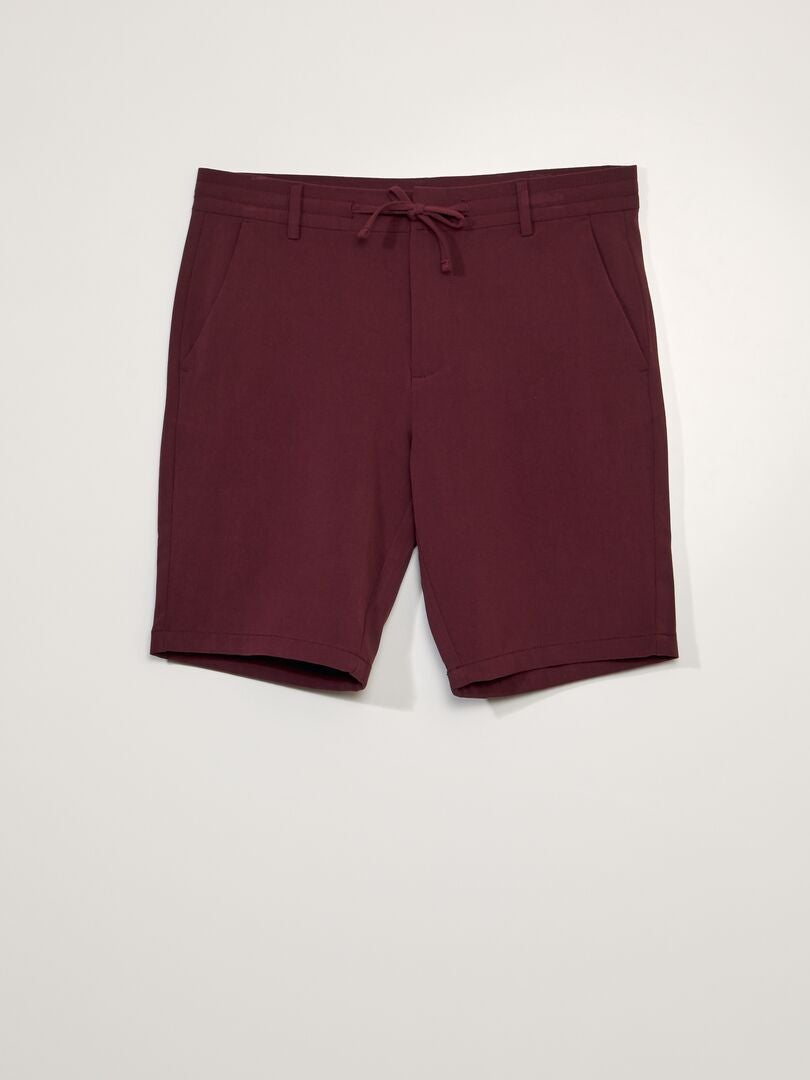 Lichtgewicht chino bermudashorts - donker bordeauxrood