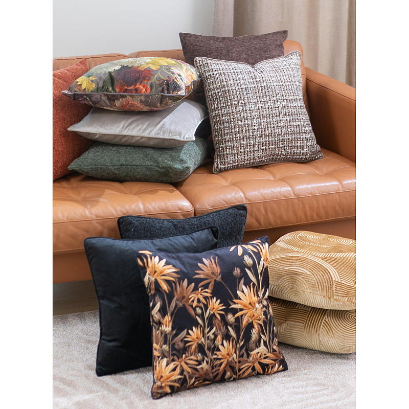 Housse de coussin 45x45 cm en velours noir
