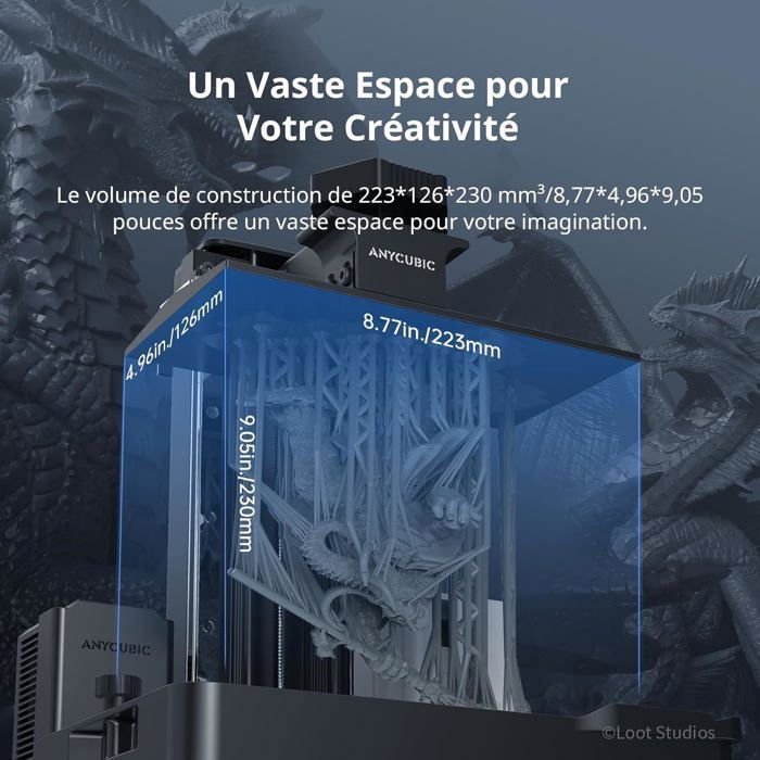 Imprimante 3D Résine - ANYCUBIC - Photon Mono M7 Pro - 14K - Vitesse 220 mm/h - Couleur Noir