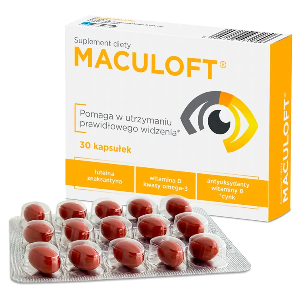 Maculoft, Suplement diety zawierający składniki wspomagające wzrok, Kapsułki