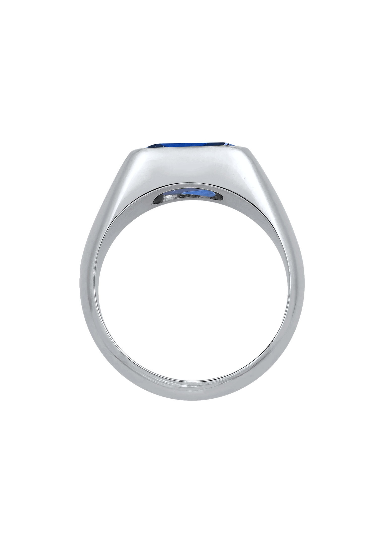 Elli PREMIUM Bague sceau argent 925 Bague pour femme avec saphir