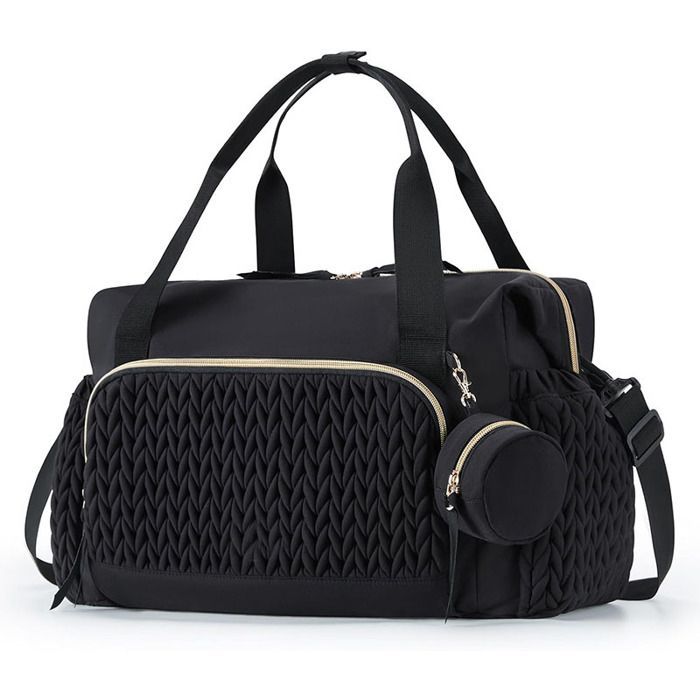 Bolso cambiador para bebé, bolso de gran capacidad, bolso cambiador de viaje, bolso para hospital para recién nacidos con bolsillo para chupete - Caqui