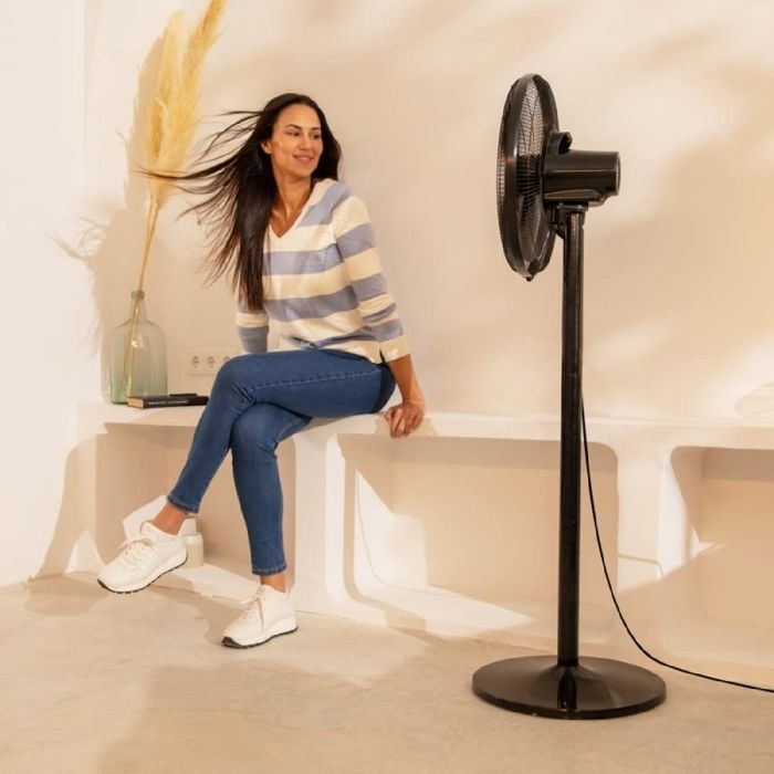 Ventilador de pedestal y escritorio inteligente 2 en 1 Cecotec EnergySilence 555 XL. 55 W, 40,6 cm de diámetro, 5 aspas, motor de cobre.