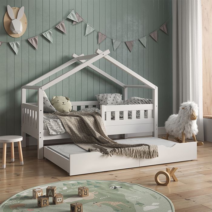 Materasso per bambini 80x150 cm, livello di rigidità H2, colore bianco, Vitalispa 43706