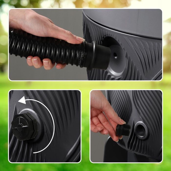 Récupérateur d'Eau de Pluie KADAX 240L avec Pot de Fleur et Robinet