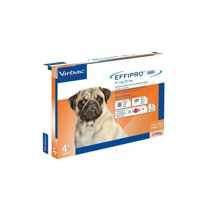 VIRBAC Effipro Duo Cane 4 pipetten 2 tot 10 kg