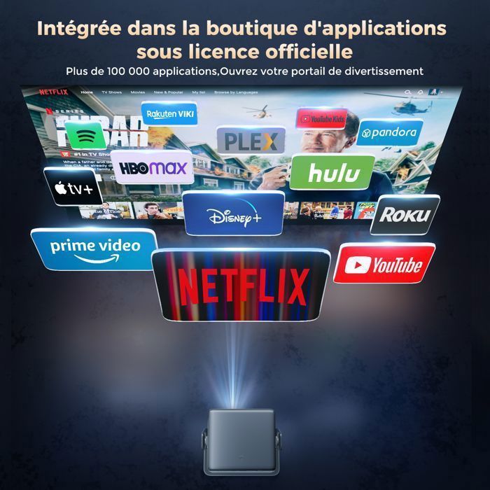Proyector Konsoefuly 2026 4K WiFi Bluetooth con Netflix, Dolby, 30000 lúmenes, portátil, HDMI, USB, iOS, Android TV Stick y compatible con PS5.