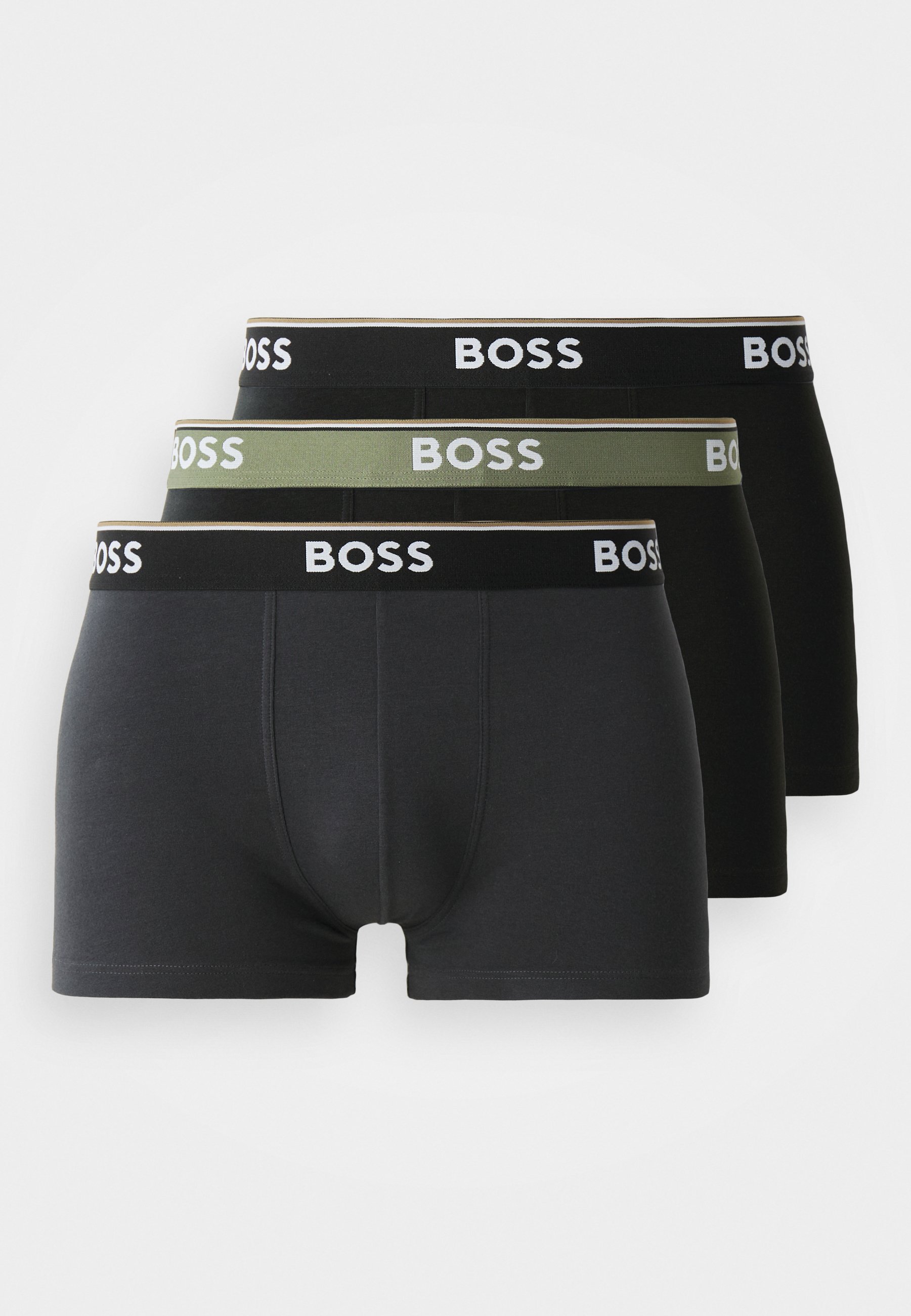 BOSS POWER 3 PACK - Bokserki - czarno-szaro-oliwkowe