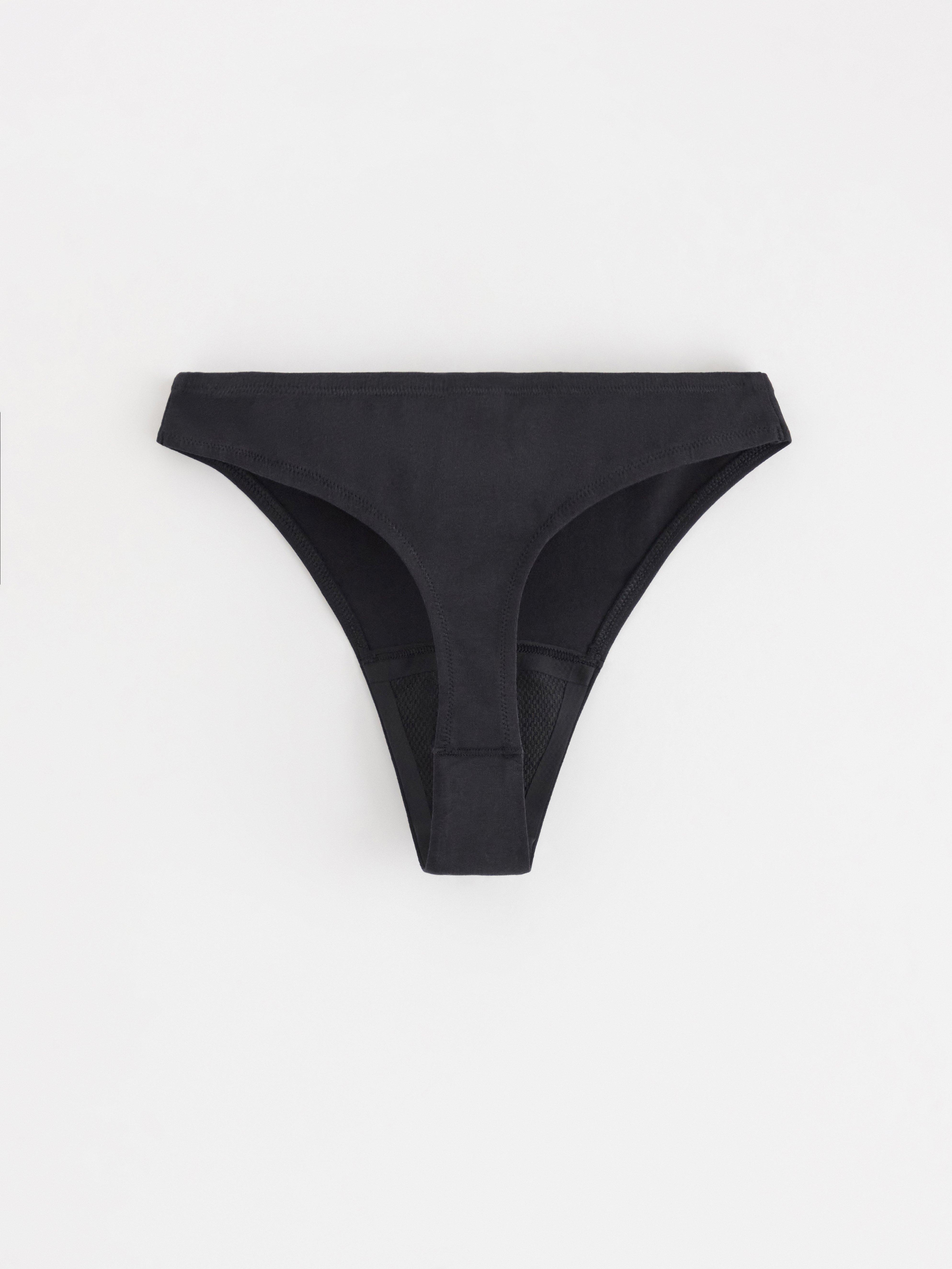 Lett absorberende menstruasjonstruse – thong – Female Engineering Black