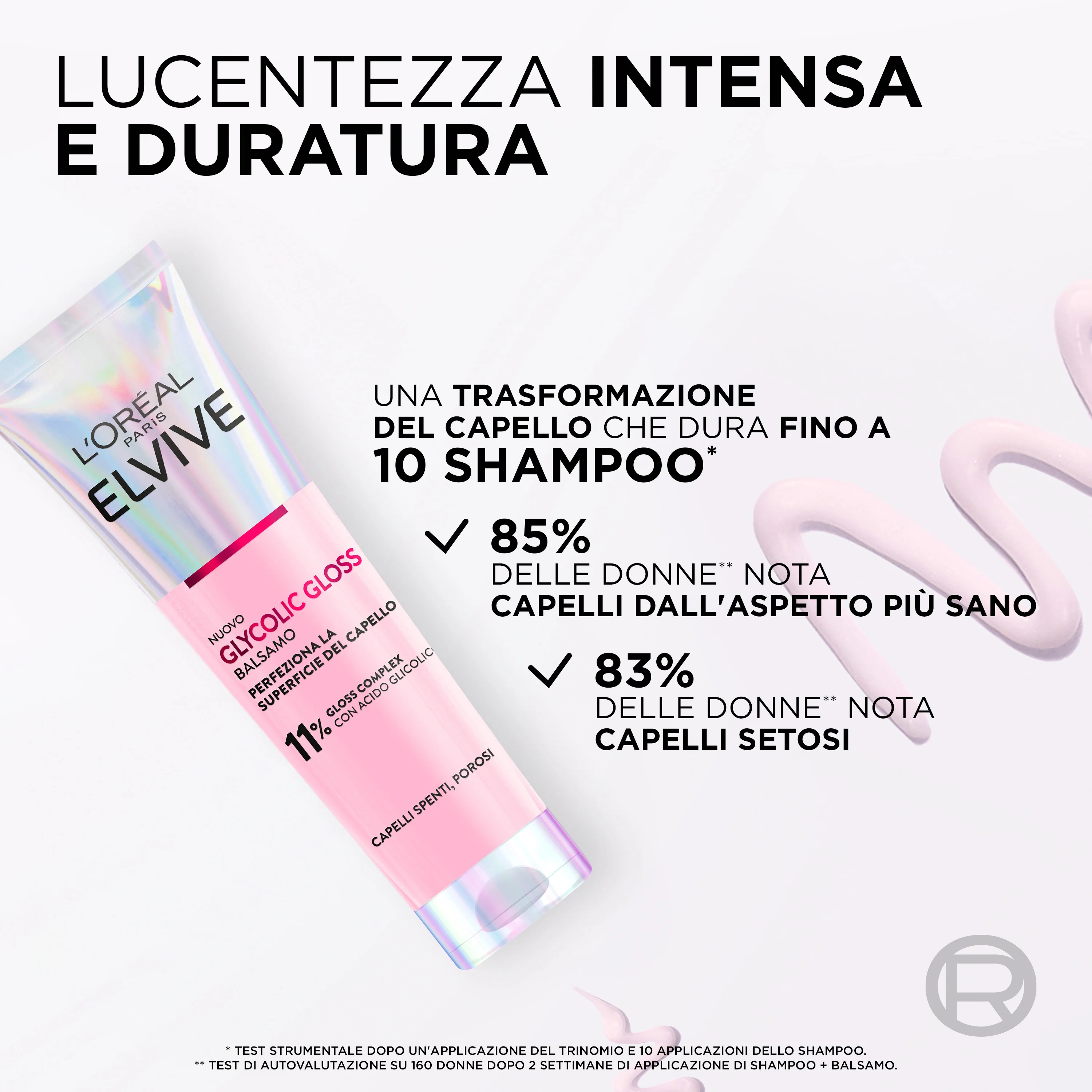 Elvive Glycolic Gloss Balsamo con Acido Glicolico - Balsamo Illuminante Capelli, Balsamo Riparatore Capelli