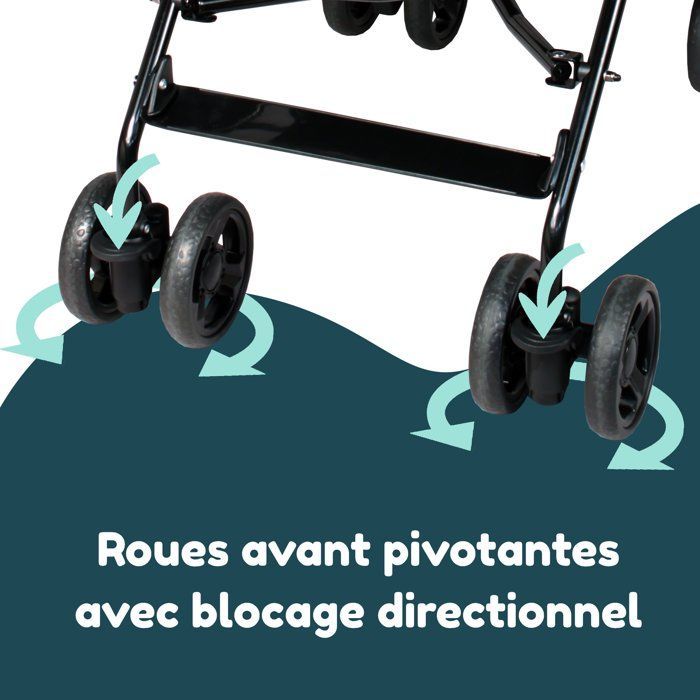 Looping Poussette Canne Fixe avec Canopy | Black Chiné