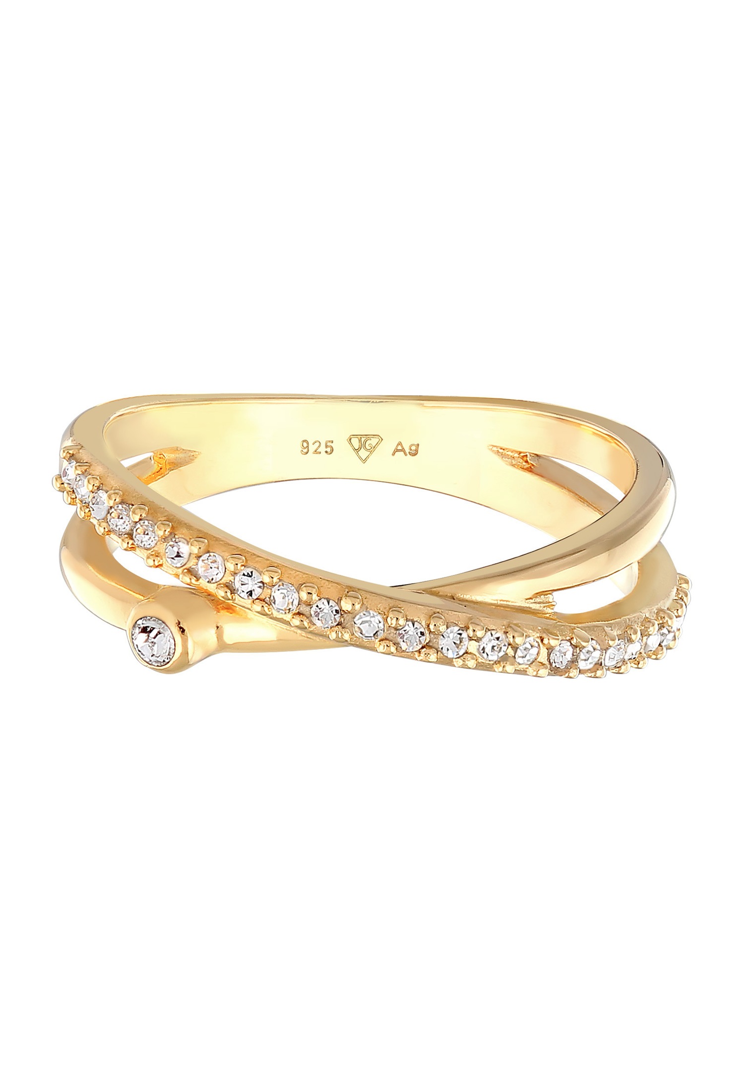 Elli Femmes enroulement en forme de X étincelant avec cristaux en argent sterling 925