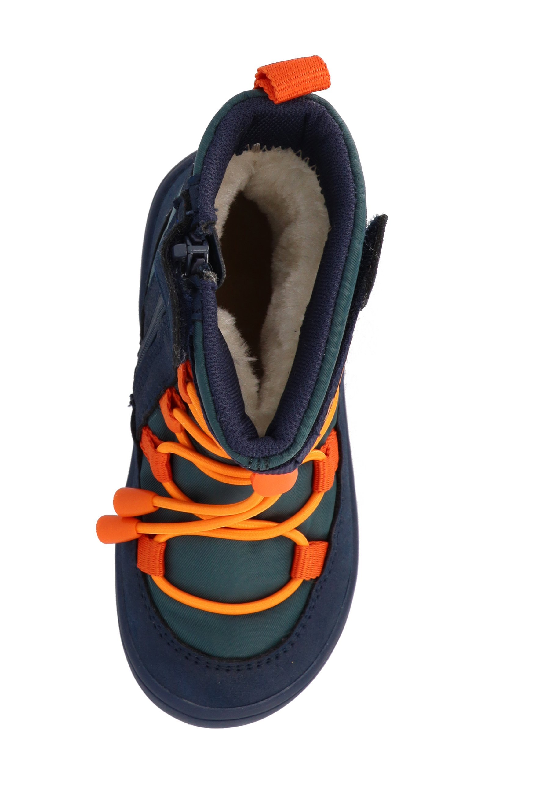 Bottines unisexes Lurchi JACE BAREFOOT TEX - Bleu pétrole/orange