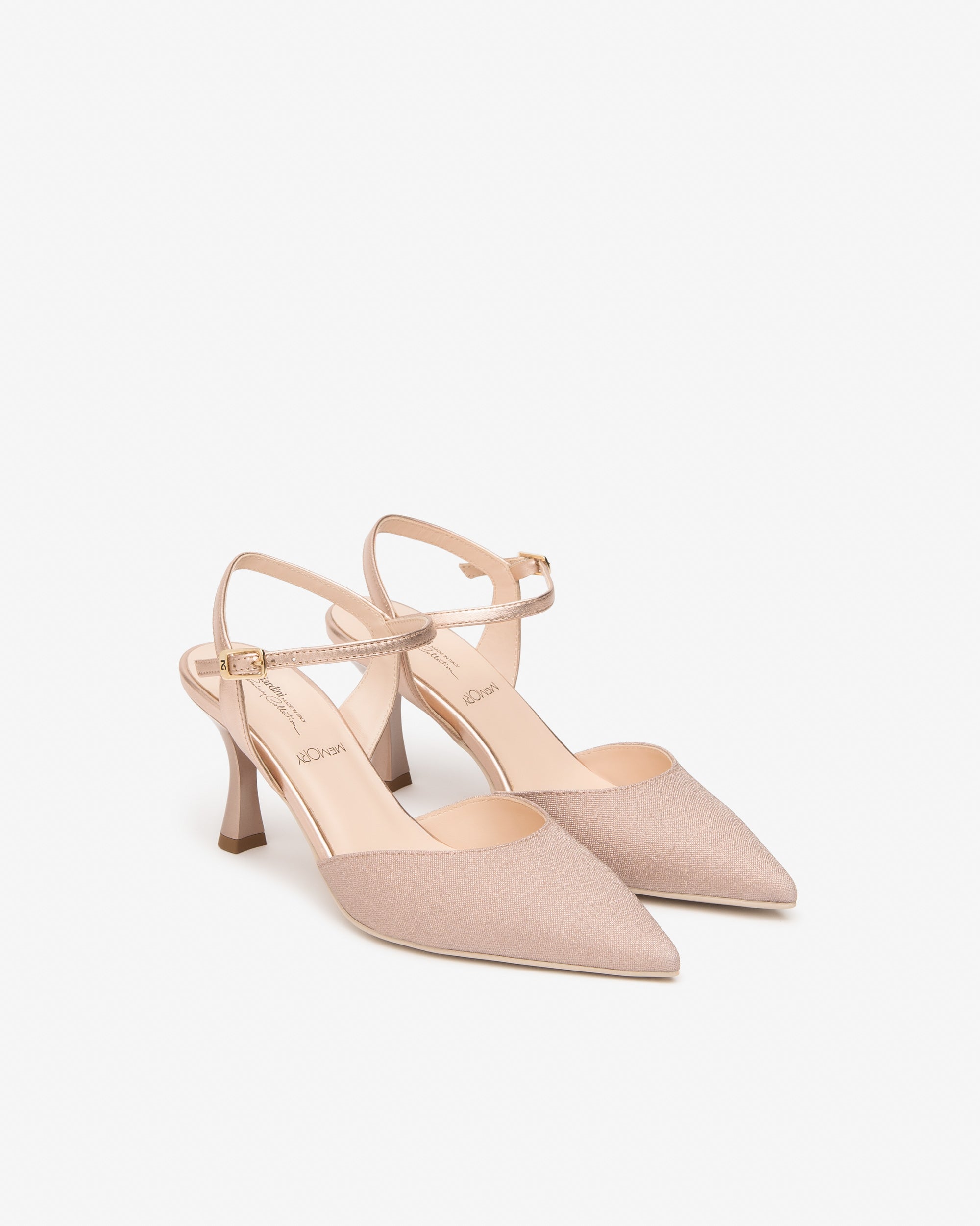 Escarpins à bride arrière pour femmes en cuir et tissu