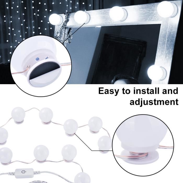 Lampverlichting - XCSOURCE - LED-spiegelverlichting voor make-up - Wit - 6500K - 10 lampen