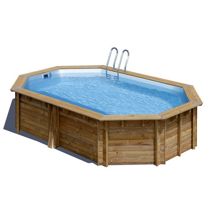 Piscina de madera Vermela 6,72 x 4,72 x 1,46 m - Gris