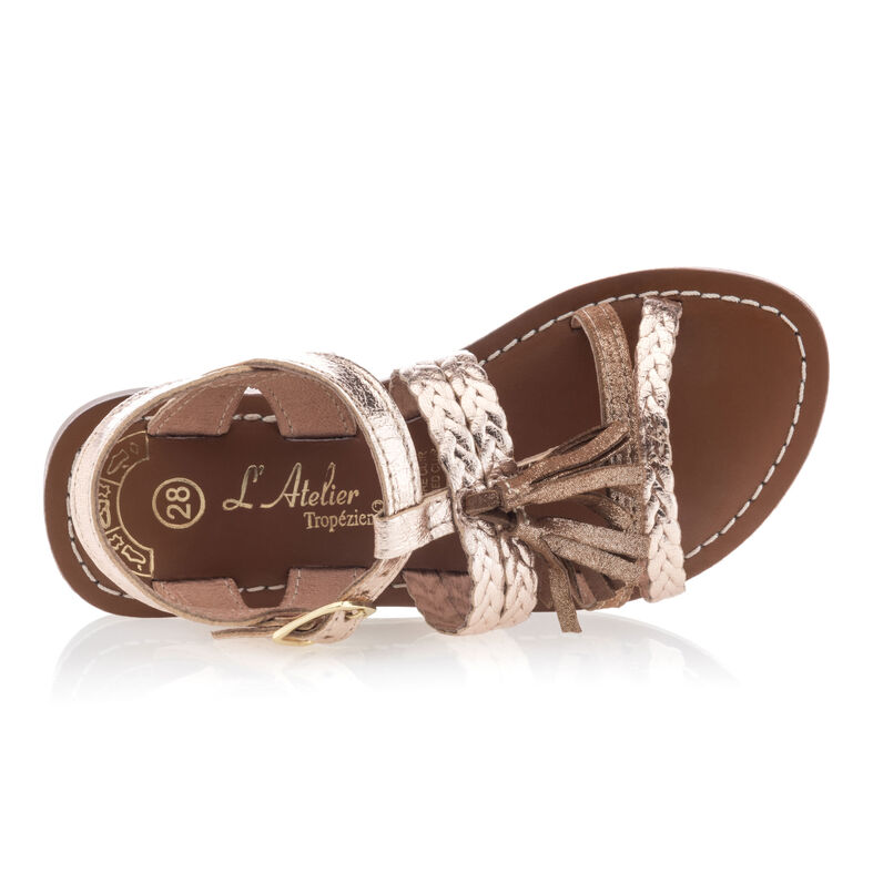 Sandalias amarillas para niña / Zapatos de punta abierta