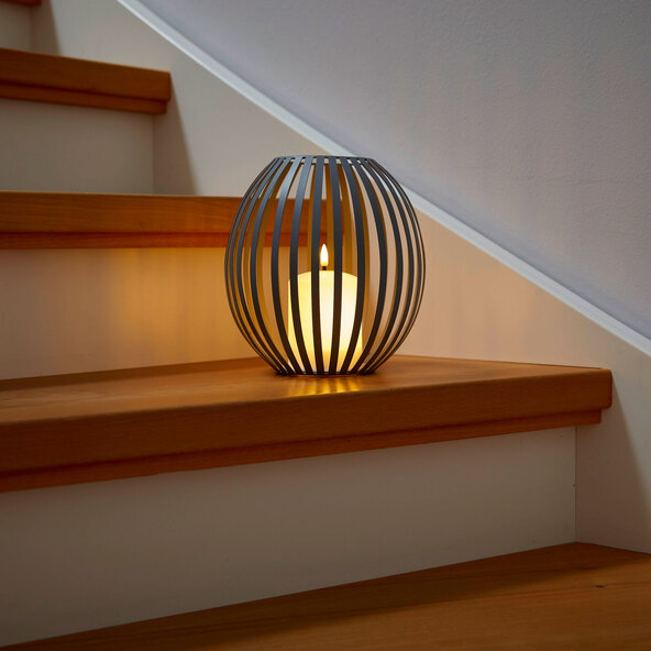 Farol de vela LED, gris