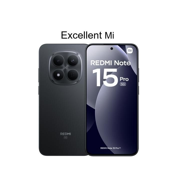 Redmi Note 15 Pro 4G Smartphone with 8GB RAM and 256GB ROM - Black - Sold by Excellent Mi - EU Version - Charger not included
